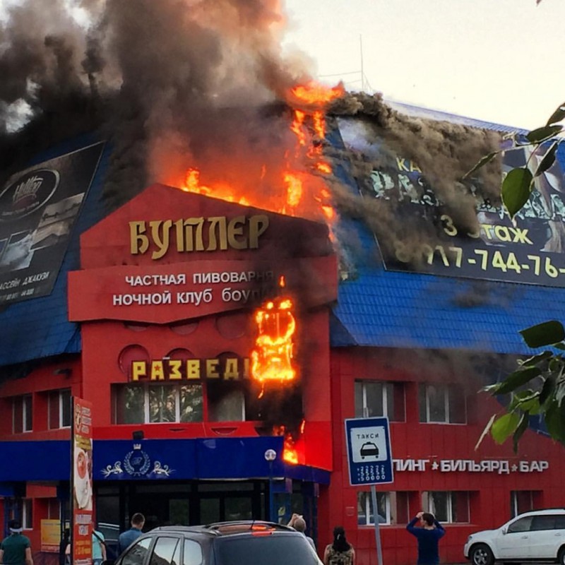 В Башкирии сгорел пивной бар